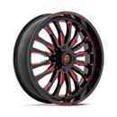 24X7 Fuel UTV D822 ARC UTV Gloss Black Milled Red 4X137 ET13 Wheel Rim