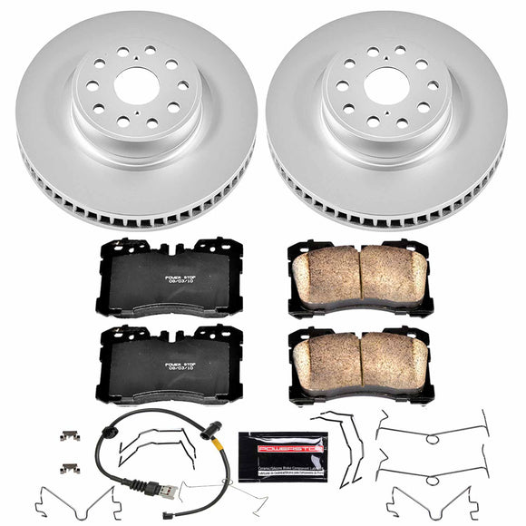 PowerStop Genuine Geomet Coated Rotor and Low-Dust Ceramic Brake Pad Kit