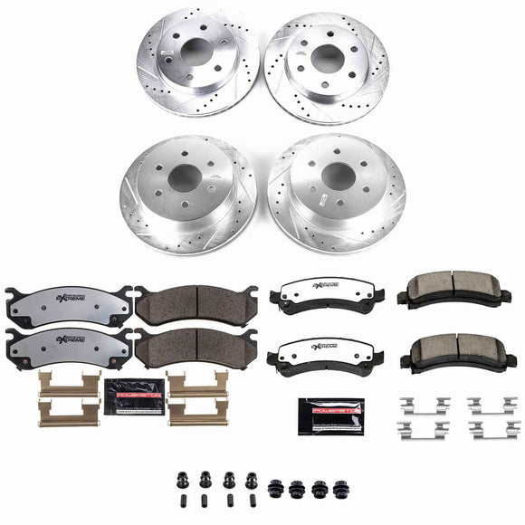 PowerStop Z36 Carbon-Fiber Ceramic Brake Pad with Drilled and Slotted Rotor Kit