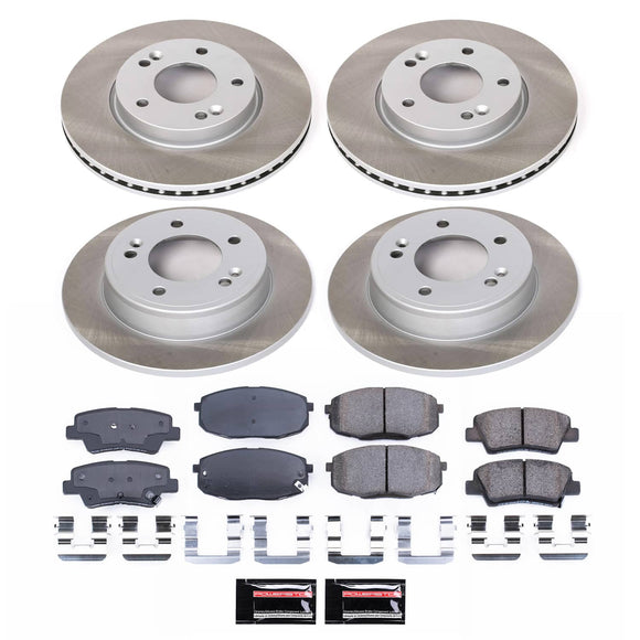 PowerStop Semi-Coated Rotor and Low-Dust Ceramic Brake Pad Kit