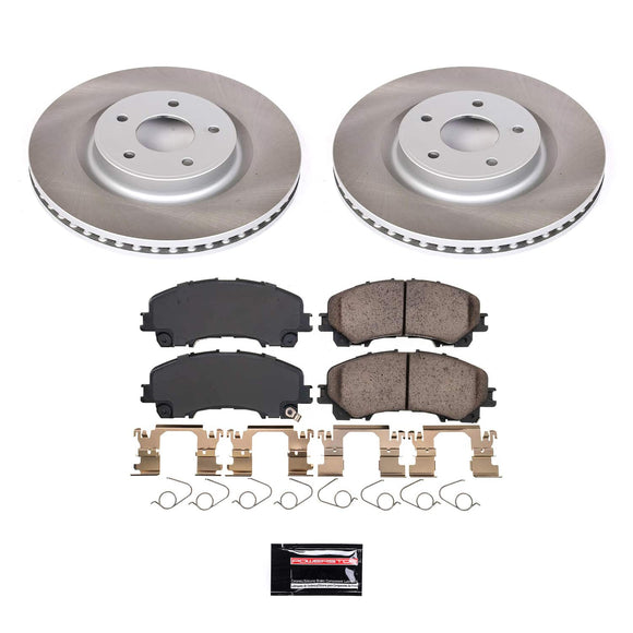 PowerStop Semi-Coated Rotor and Low-Dust Ceramic Brake Pad Kit