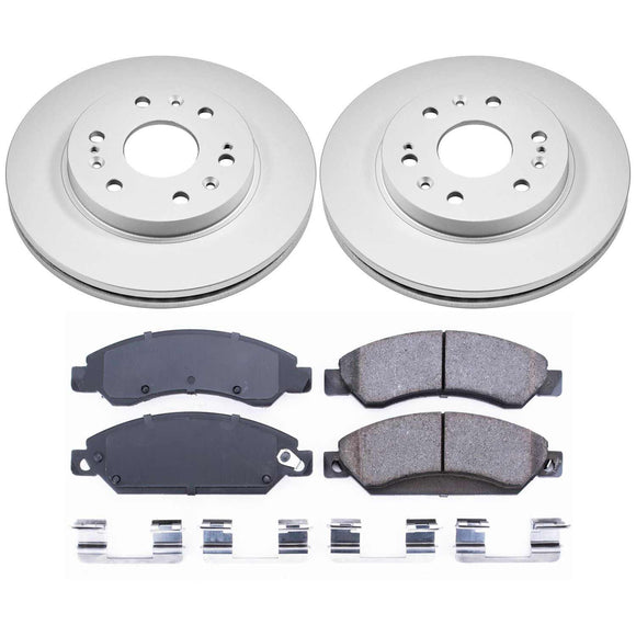 PowerStop Genuine Geomet Coated Rotor and Low-Dust Ceramic Brake Pad Kit