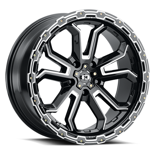 18x9 Vision 405 Korupt Gloss Black Milled Spoke Wheel 5x150 ET12 CB110.2