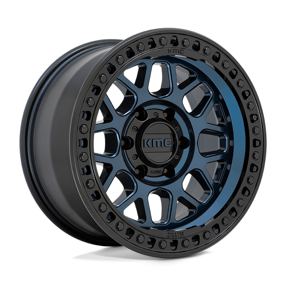 17X9 KMC KM549 GRS Midnight Blue With Gloss Black Lip 5X127 ET0 wheel/rim
