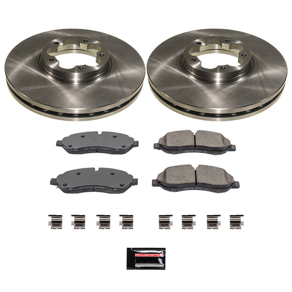 PowerStop OE Stock Replacement Low-Dust Ceramic Brake Pad and Rotor Kit