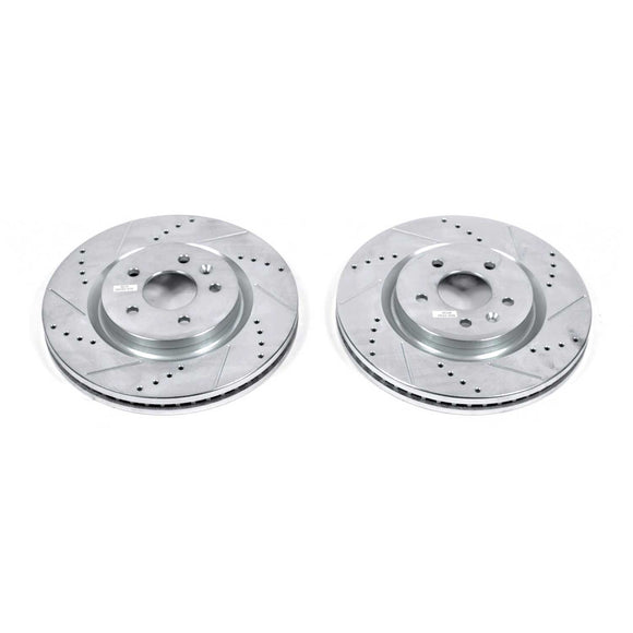 PowerStop Evolution Drilled Slotted Rotors Pair Front For Ford Explorer