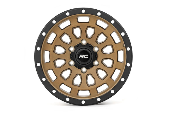 17x8.5 Rough Country 87 Series Bronze/Black Wheel 5x4.5 ET0 CB3.17