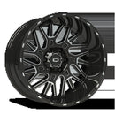 22x12 Vision 404 Brawl Gloss Black Milled Spoke Wheel 6x139.7 ET-51 CB106.2