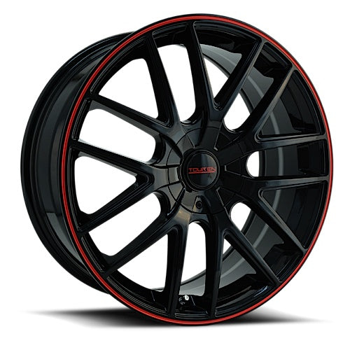 18x8 Touren TR60 Black-Red Wheel/Rim 5x115 3260-8818BR