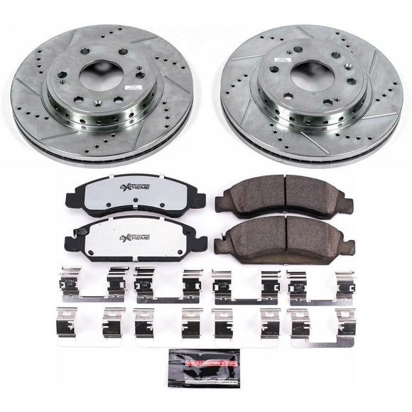 PowerStop Z36 Carbon-Fiber Ceramic Brake Pad with Drilled and Slotted Rotor Kit