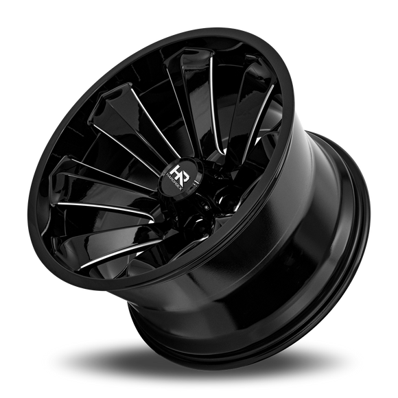 20x12 Hardrock Xplosive Xposed Gloss Black Milled 5x150 ET-44 wheel/rim
