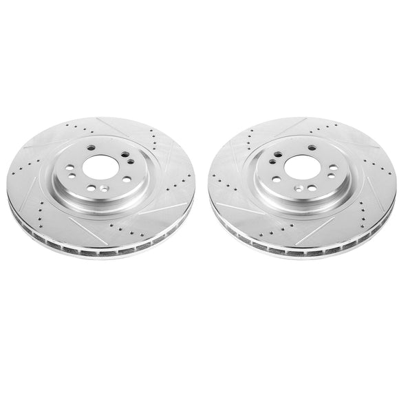 PowerStop Evolution Drilled Slotted Rotors Pair Front For Mercedes-Benz ML430
