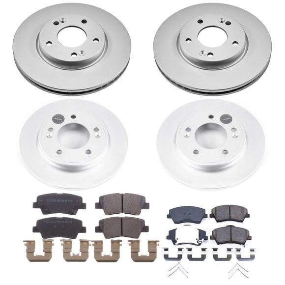 PowerStop Genuine Geomet Coated Rotor and Low-Dust Ceramic Brake Pad Kit