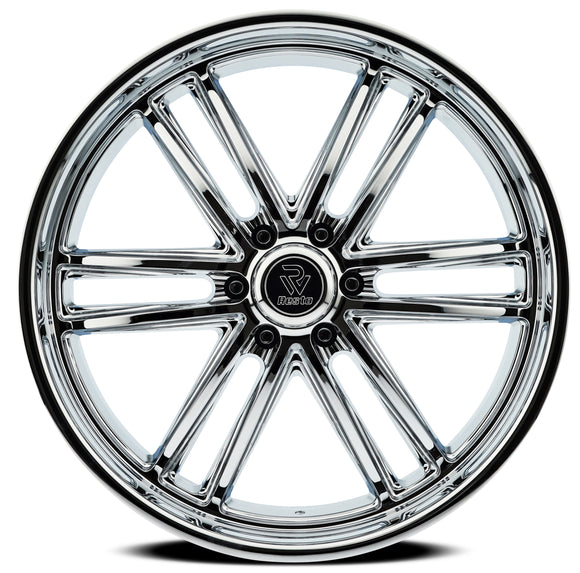 24x9 Resto Maverick Milled Window Chrome Plated 6x139.7 ET25 CB106.10 Wheel Rim