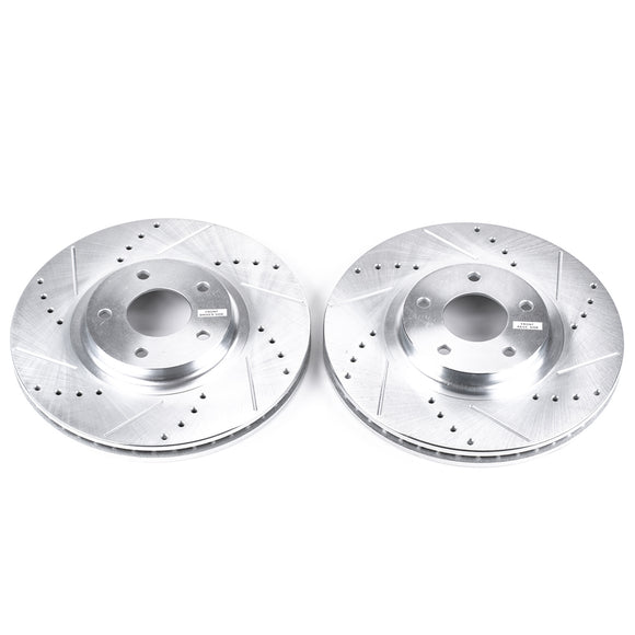 PowerStop Evolution Drilled Slotted Rotors Pair Front For INFINITI FX35