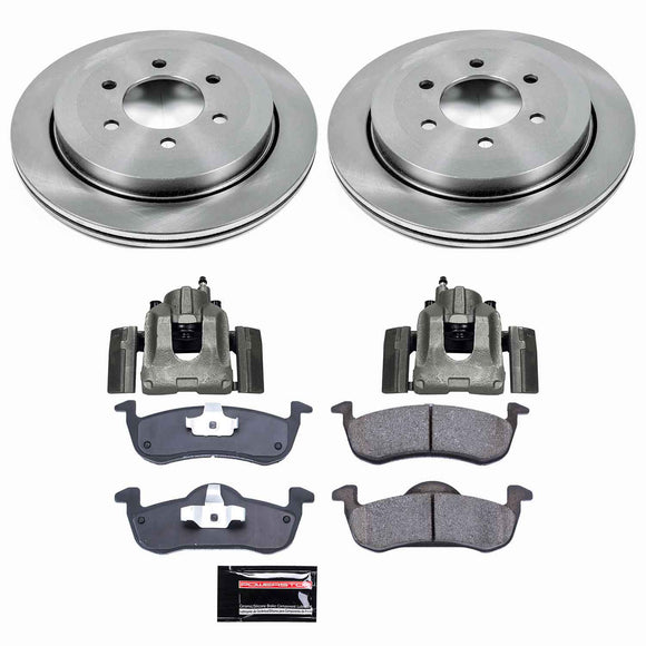 PowerStop OE Stock Replacement Low-Dust Ceramic Brake Pad, Rotor and Caliper Kit