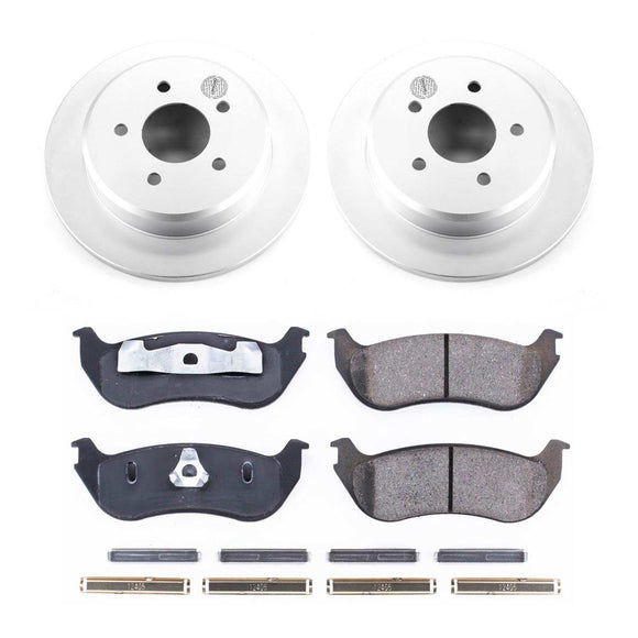 PowerStop Genuine Geomet Coated Rotor and Low-Dust Ceramic Brake Pad Kit