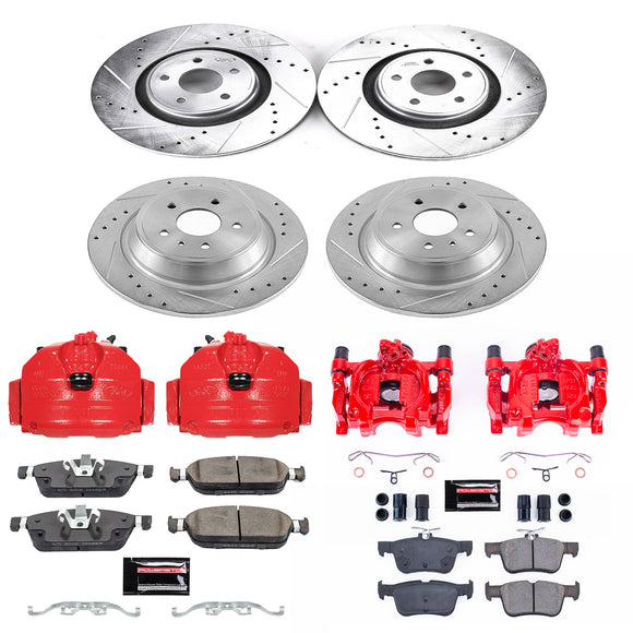 PowerStop Z23 Daily Driver Carbon-Fiber Ceramic Pads Drilled & Slotted Rotor & C