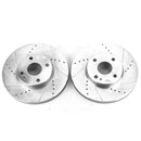 PowerStop Evolution Drilled Slotted Rotors Pair Front For Scion iA