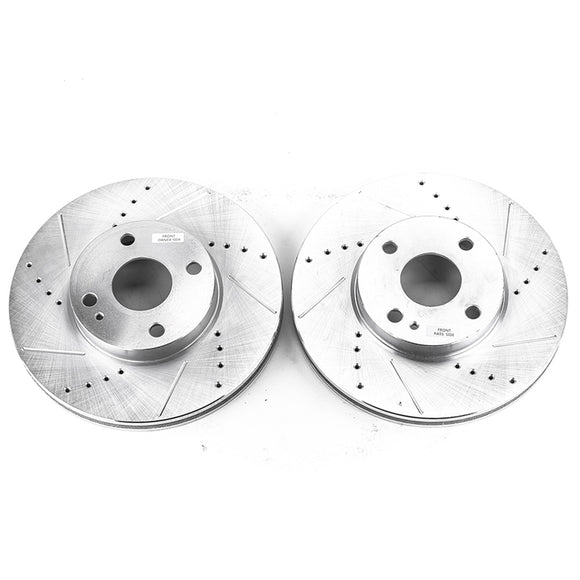 PowerStop Evolution Drilled Slotted Rotors Pair Front For Scion iA