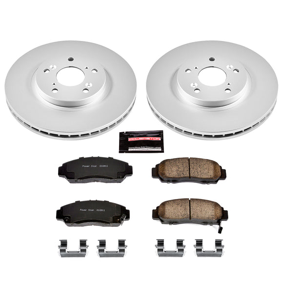 PowerStop Genuine Geomet Coated Rotor and Low-Dust Ceramic Brake Pad Kit