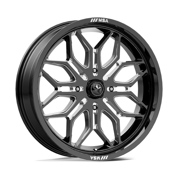 20X7 Msa Offroad Wheels M47 Sniper Gloss Black Milled 4X110 ET10 Wheel Rim