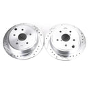 PowerStop Evolution Drilled Slotted Rotors Pair Rear For Subaru WRX