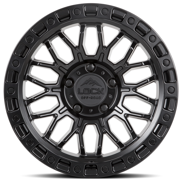 20x9 Lock Off-Road Combat Matte Black Matte Black Ring 5x127 ET0 Wheel