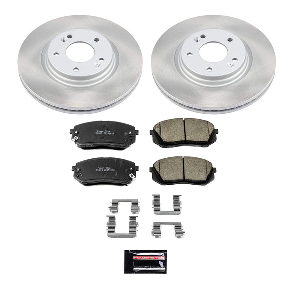 PowerStop Semi-Coated Rotor and Low-Dust Ceramic Brake Pad Kit