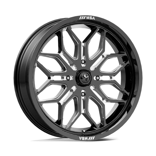 20X7 Msa Offroad Wheels M47 Sniper Gloss Black Milled 4X156 ET10 Wheel Rim