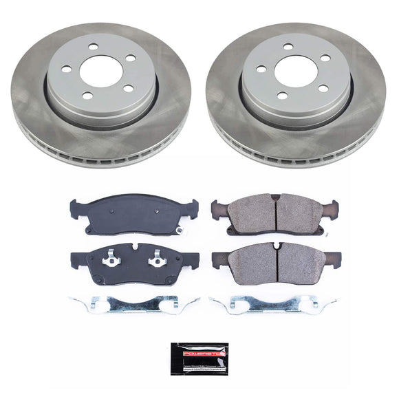 PowerStop Semi-Coated Rotor and Low-Dust Ceramic Brake Pad Kit