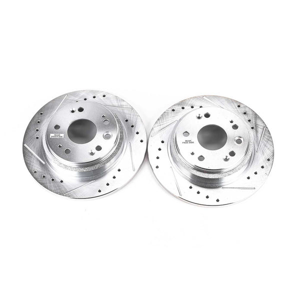 PowerStop Evolution Drilled Slotted Rotors Pair Rear For Acura RL