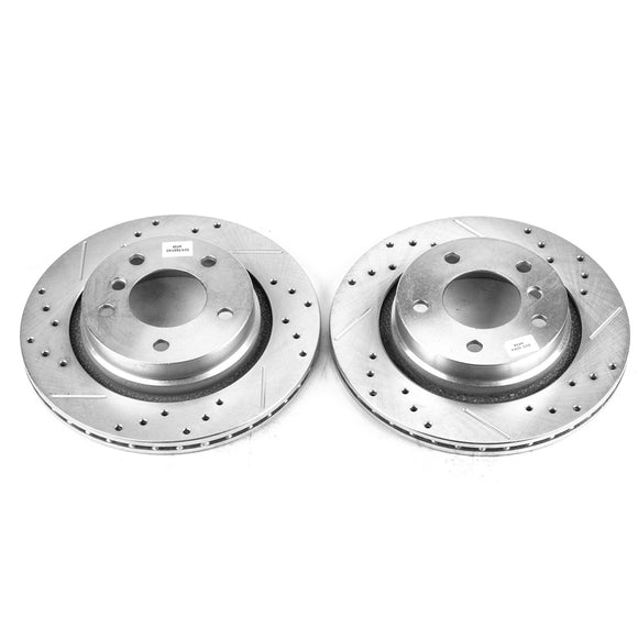 PowerStop Evolution Drilled Slotted Rotors Pair Rear For BMW 328i