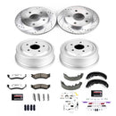 PowerStop Z36 Ceramic Brake Pads with Drilled Slotted Rotors and Drum Shoe Kit