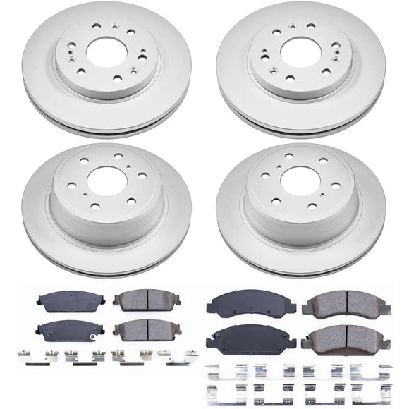 PowerStop Genuine Geomet Coated Rotor and Low-Dust Ceramic Brake Pad Kit