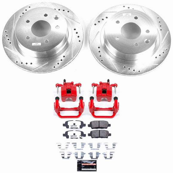 PowerStop Z26 Street Performance Ceramic Brake Pad, Drilled Slotted Rotor, and C
