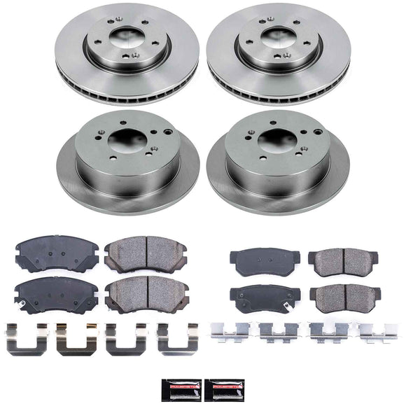 PowerStop OE Stock Replacement Low-Dust Ceramic Brake Pad and Rotor Kit