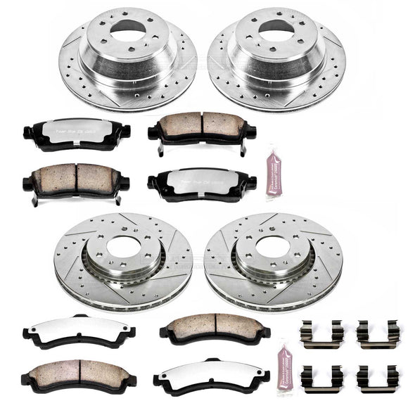 PowerStop Z36 Carbon-Fiber Ceramic Brake Pad with Drilled and Slotted Rotor Kit