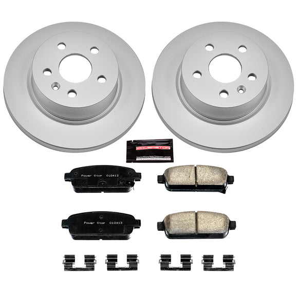 PowerStop Genuine Geomet Coated Rotor and Low-Dust Ceramic Brake Pad Kit