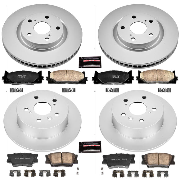 PowerStop Genuine Geomet Coated Rotor and Low-Dust Ceramic Brake Pad Kit