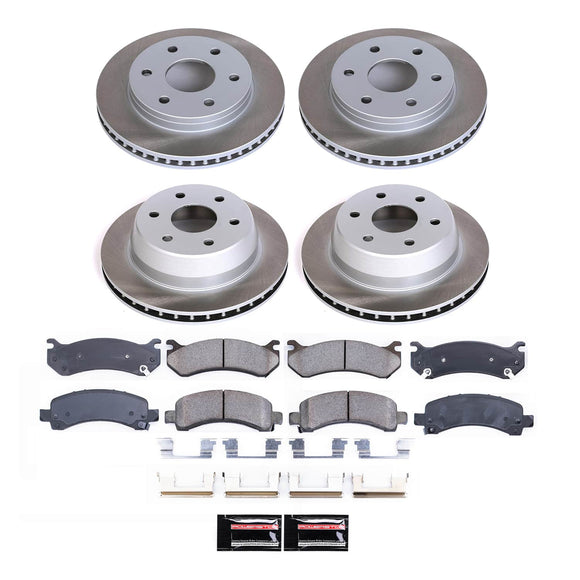 PowerStop Semi-Coated Rotor and Low-Dust Ceramic Brake Pad Kit