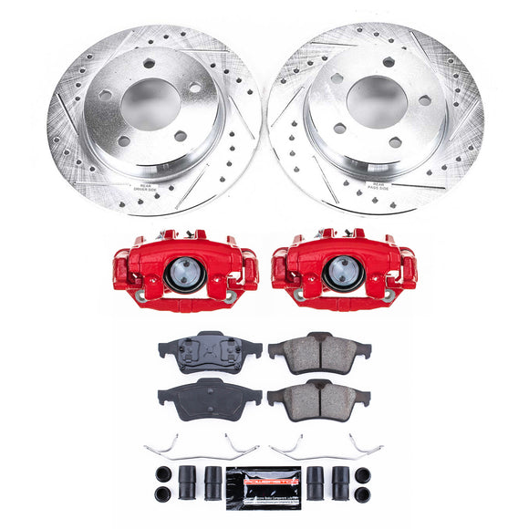 PowerStop Z23 Daily Driver Carbon-Fiber Ceramic Pads Drilled & Slotted Rotor & C