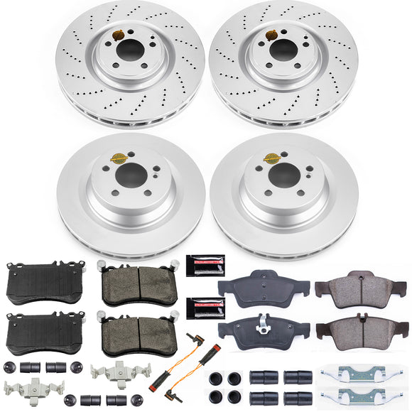 PowerStop Genuine Geomet Coated Rotor and Carbon-Fiber Ceramic Brake Pad Kit