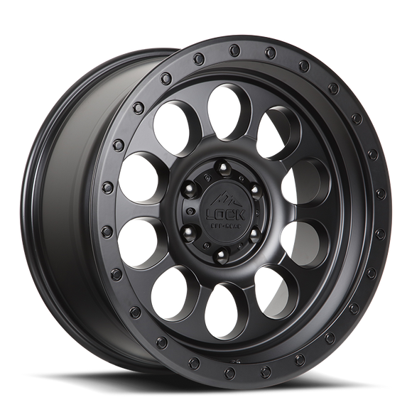 20x9 Lock Off-Road .50 CAL Matte Black Ring 6x139.7 6x5.5 ET-12 Wheel Rim