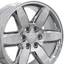 20" Replica Wheel CV94 Fits Chevrolet Silverado Rim 20x8.5 Chrome Wheel