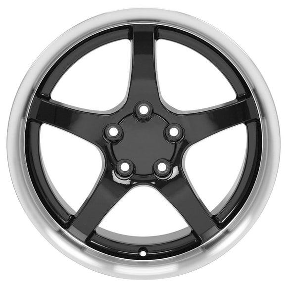 18" Replica Wheel CV05 Fits Chevrolet Corvette - C5 Rim 18x10.5 Deep Dish Black
