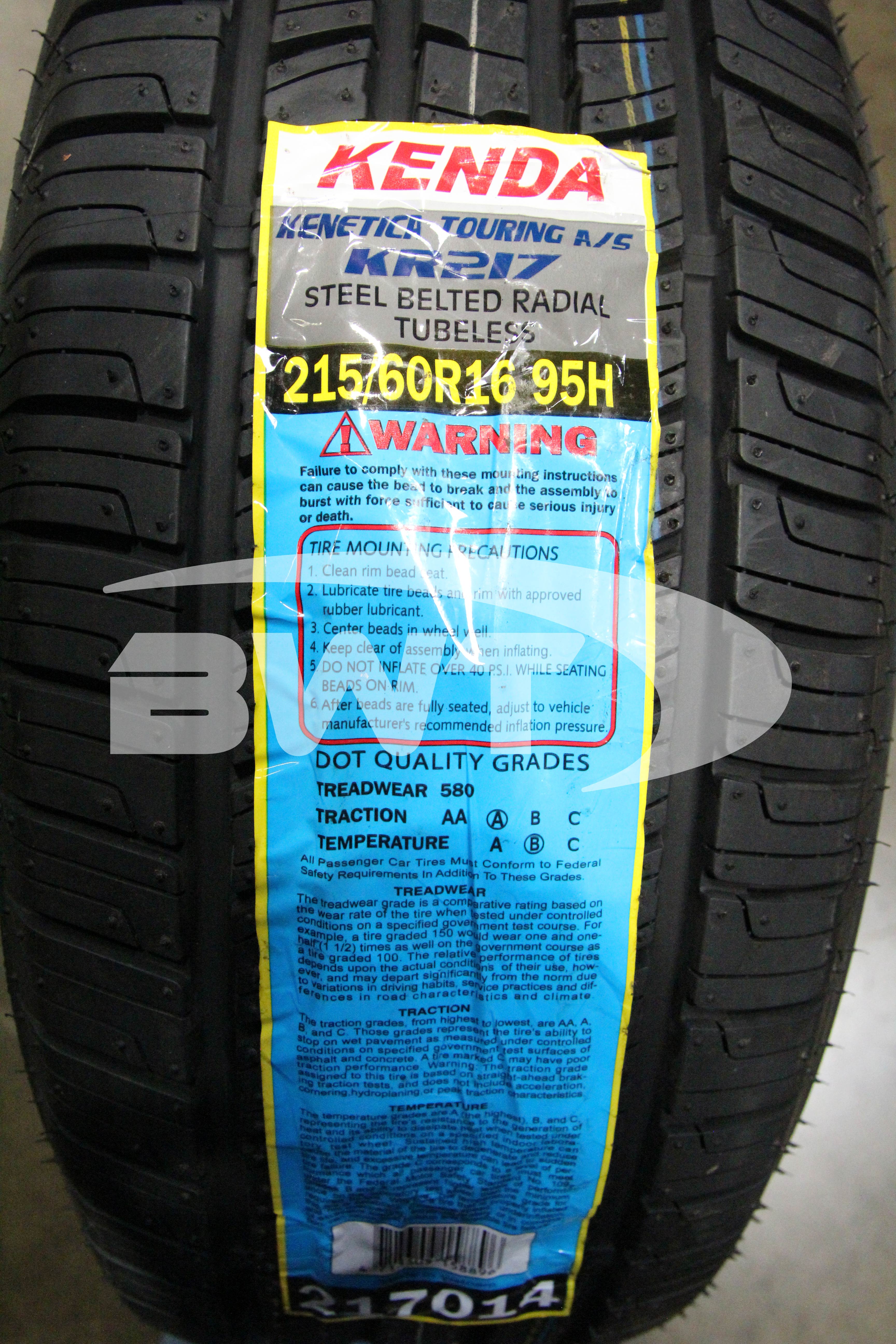 Kenda Kenetica Touring AS KR217 Tire(s) 215/60R16 95H SL 215/60-16 2156016