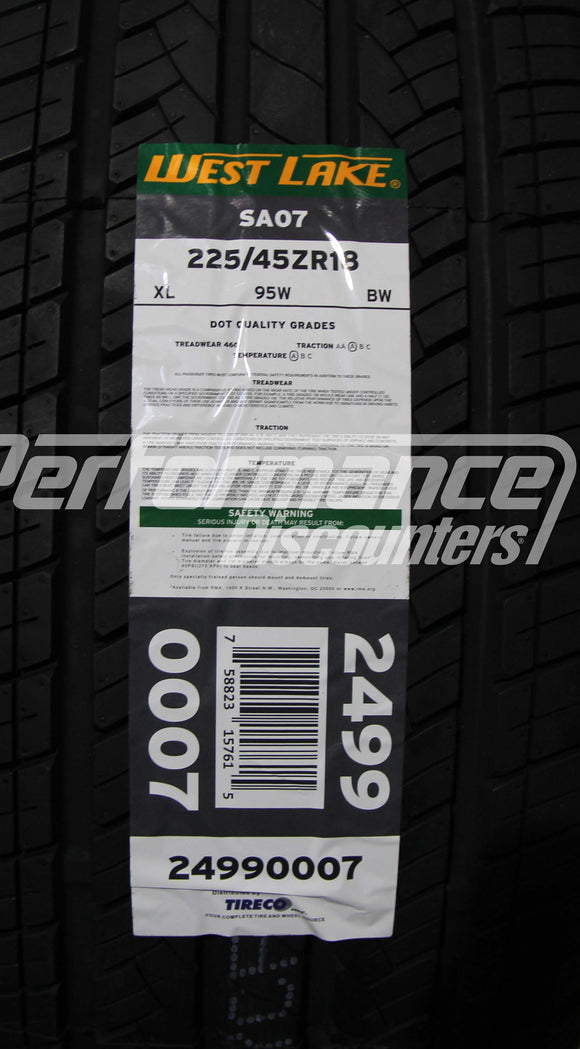 225/45R18 Westlake SA07 95W BSW XL 225 45 18 2254518