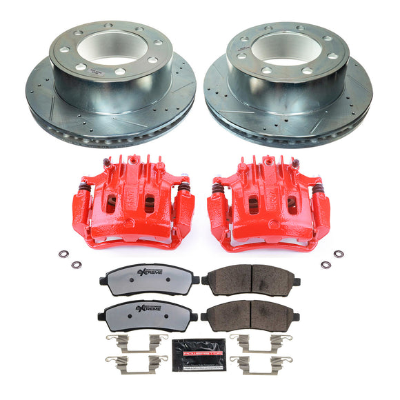 PowerStop Z36 Truck and SUV Ceramic Brake Pad, Drilled & Slotted Rotor, and Cali