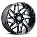 20x12 Vision 361 Spyder Gloss Black Milled Spoke Wheel 8x170 ET-51 CB125.2